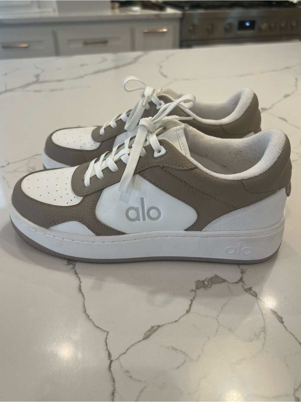 ALO Yoga White and Taupe Women's Sneakers